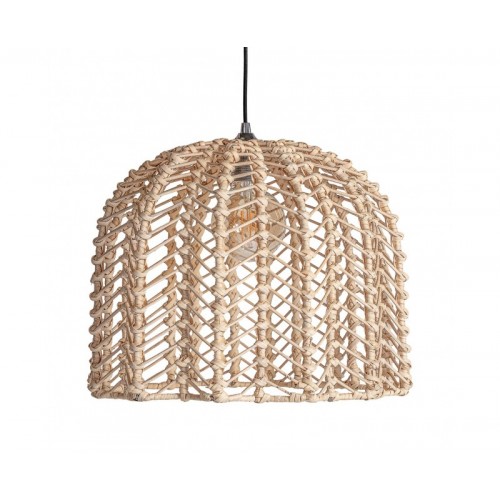 Lámpara De Colgar Plissé Rattan Ratán 42x42x32 Estilo Nórdico - 1