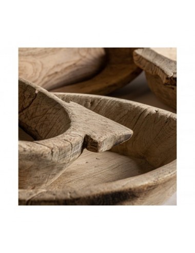 Centro De Mesa Argeen Madera De Teka 60x27x9 Estilo Étnico - 7