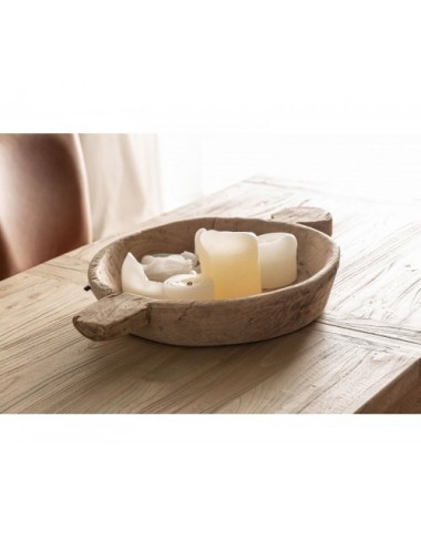 Centro De Mesa Argeen Madera De Teka 60x27x9 Estilo Étnico - 8