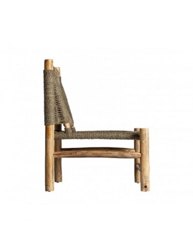 Sillón Manhula Rafia 61x61x80 Estilo Colonial - 3