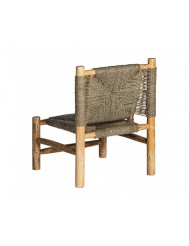 Sillón Manhula Rafia 61x61x80 Estilo Colonial - 4