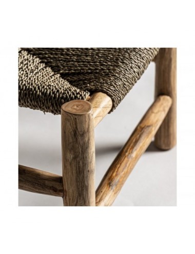 Sillón Manhula Rafia 61x61x80 Estilo Colonial - 5