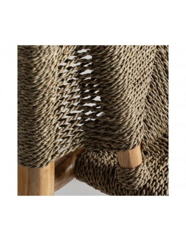 Sillón Manhula Rafia 61x61x80 Estilo Colonial - 6