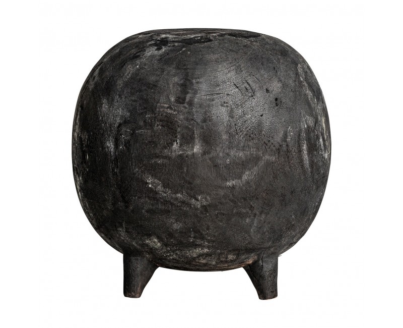 Mesa Auxiliar Kepoi Madera Suar Carbonizada 50x50x50 Estilo Étnico - 1