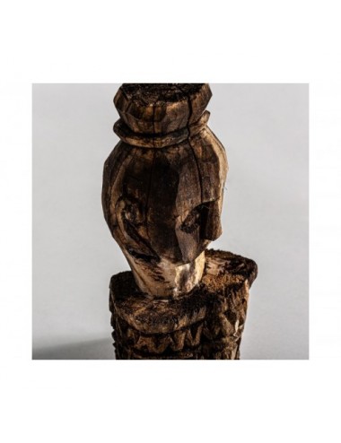 Figura Decorativa Madera De Teka 10x10x28 Estilo Étnico - 1
