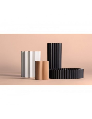 Jarrón Plissé Stone Cerámica 18x18x40 Estilo Art Deco - 5