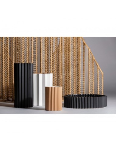 Jarrón Plissé Stone Cerámica 18x18x40 Estilo Art Deco - 6