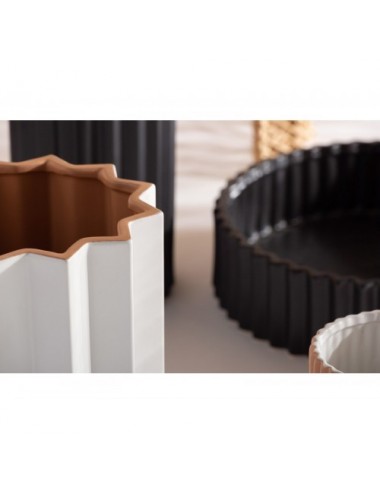 Jarrón Plissé Stone Cerámica 22x22x29 Estilo Art Deco - 7