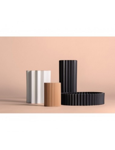 Jarrón Plissé Stone Cerámica 15x14x20 Estilo Art Deco - 4