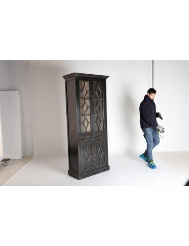 Vitrina Zenica Madera De Olmo 90x45x211 Estilo Provenzal - 1