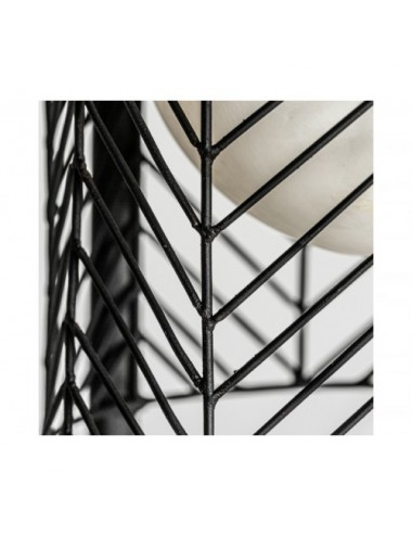 Lámpara De Pie Plissé Metal Cemento 25x26x132 Estilo Art Deco - 1