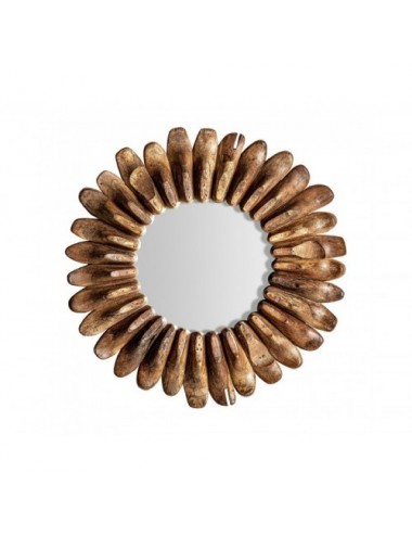 Espejo Roth Madera De Mango Reciclada 115x11x115 Estilo Étnico - 1