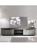 Mueble TV Alchemy sicómoro tigre africano acero gris oscuro 4 puertas - 1