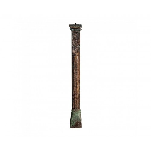 Columna Byron Madera Antigua 215x25x25 Estilo Étnico - 1