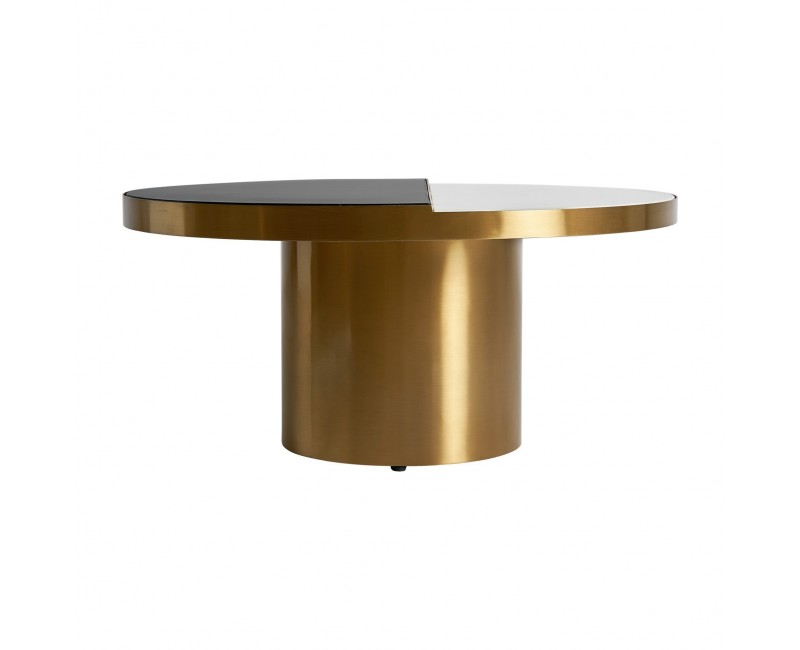 Mesa De Centro Grein Acero 90x90x42 Estilo Art Deco - 1