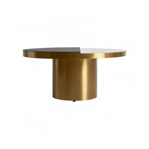 Mesa De Centro Grein Acero 90x90x42 Estilo Art Deco - 1