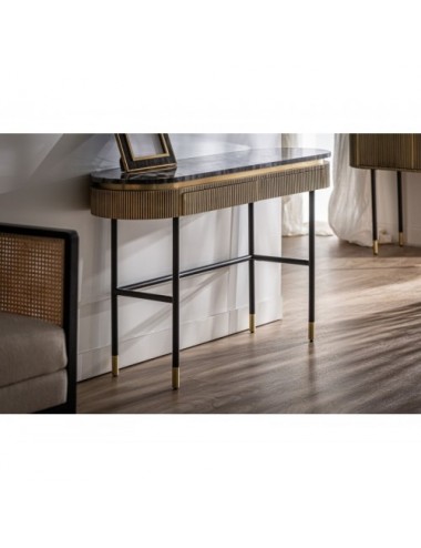 Consola Valbruna Madera Dm 130x38x81 Estilo Art Deco - 7