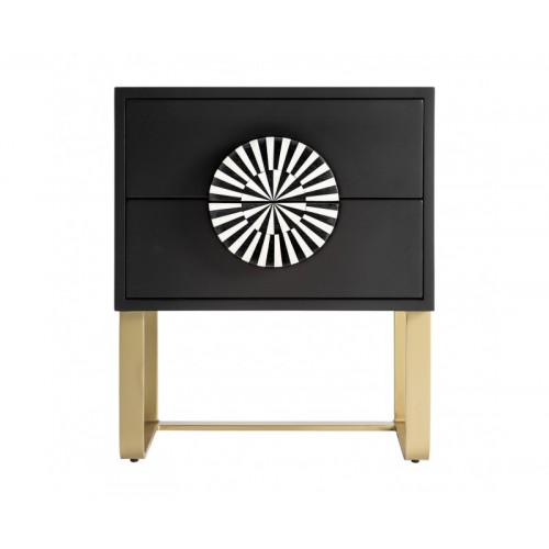 Mesita De Noche Gatsby Madera Dm 50x35x61 Estilo Art Deco - 1