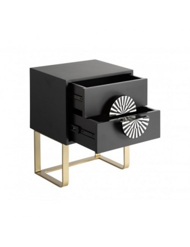 Mesita De Noche Gatsby Madera Dm 50x35x61 Estilo Art Deco - 3