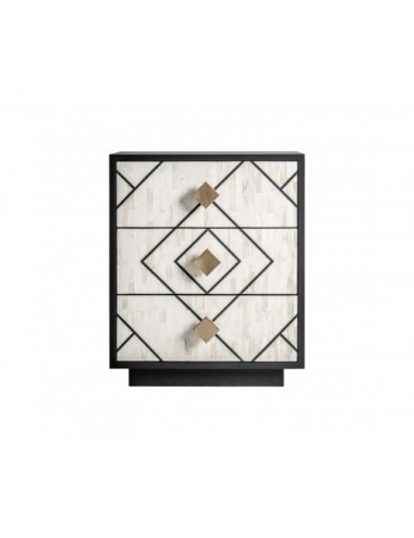 Mesita De Noche Charmes Madera Dm 50x35x61 Estilo Art Deco - 1