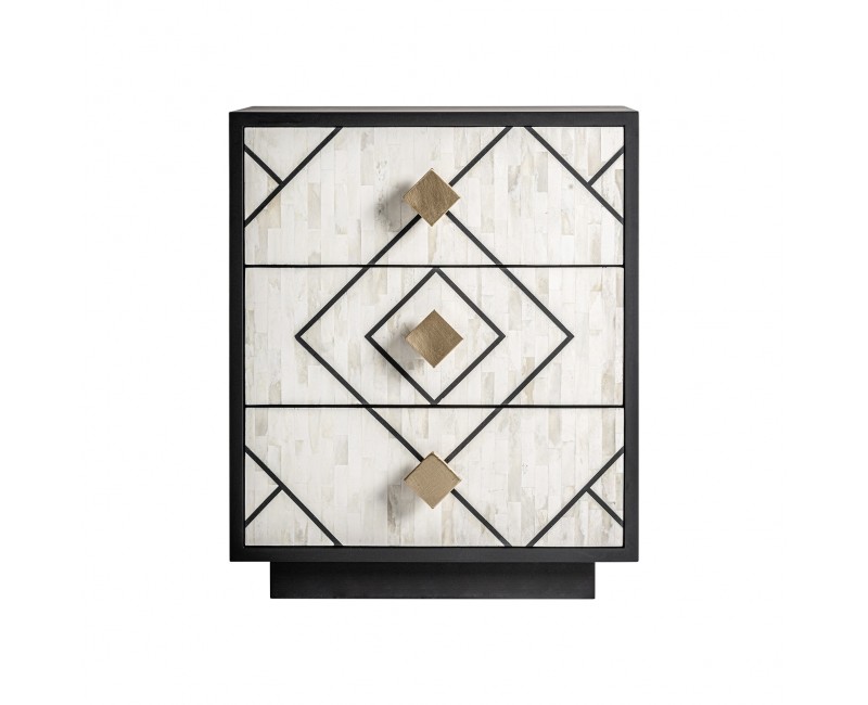 Mesita De Noche Charmes Madera Dm 50x35x61 Estilo Art Deco - 1