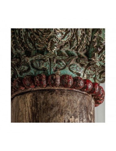 Columna Beda Madera De Teka 40x40x227 Estilo Étnico - 1