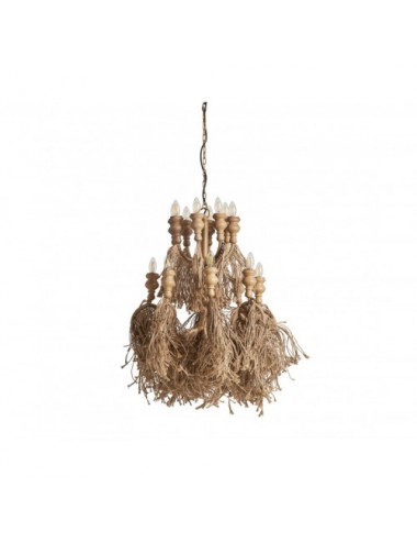 Lámpara De Colgar Yute 65x65x82 Estilo Contemporáneo - 1