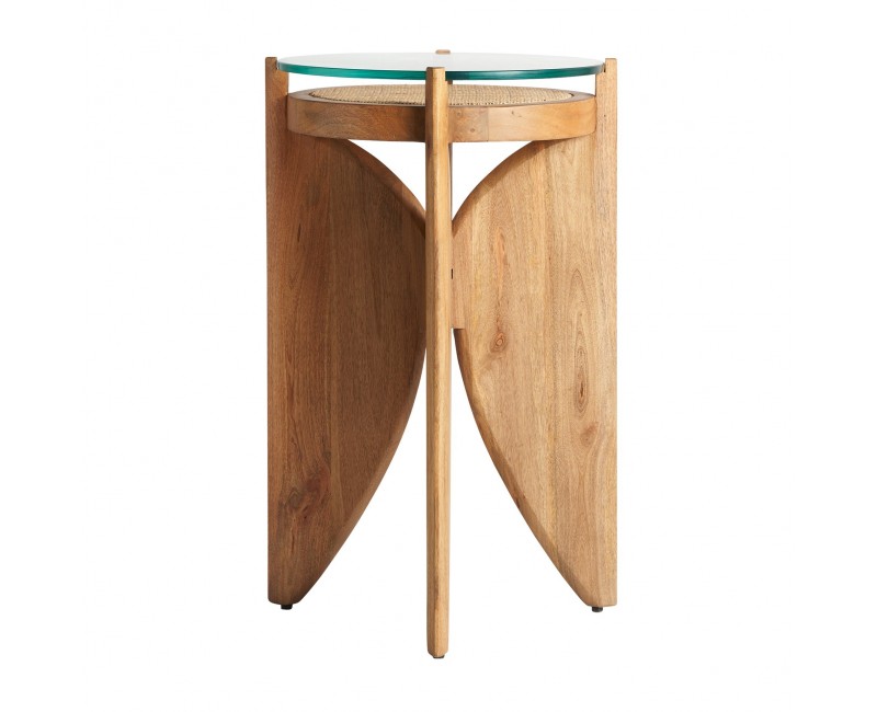 Mesa Auxiliar Riesa Madera De Mango 47x47x61 Estilo Colonial - 1