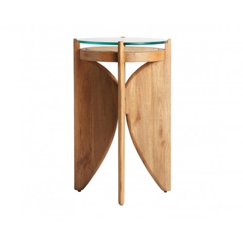 Mesa Auxiliar Riesa Madera De Mango 47x47x61 Estilo Colonial - 1