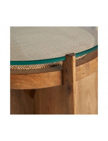 Mesa Auxiliar Riesa Madera De Mango 47x47x61 Estilo Colonial - 3