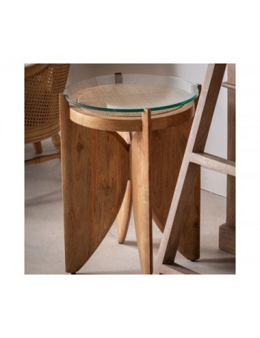 Mesa Auxiliar Riesa Madera De Mango 47x47x61 Estilo Colonial - 5