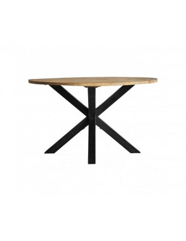 Mesa Comedor Viborg Madera De Mango 130x130x77 Estilo Industrial - 1