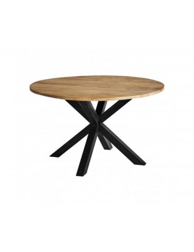 Mesa Comedor Viborg Madera De Mango 130x130x77 Estilo Industrial - 1