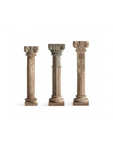 Columna Askale Madera De Teka 32x32x128 Estilo Étnico - 1