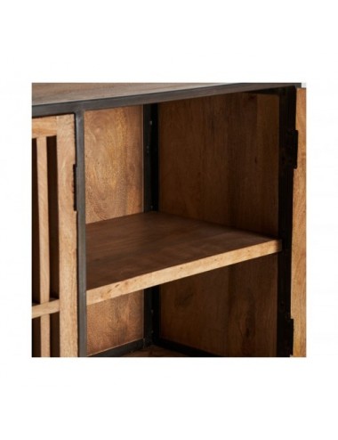 Aparador Gaffney Madera De Mango 180x45x86 Estilo Industrial - 6