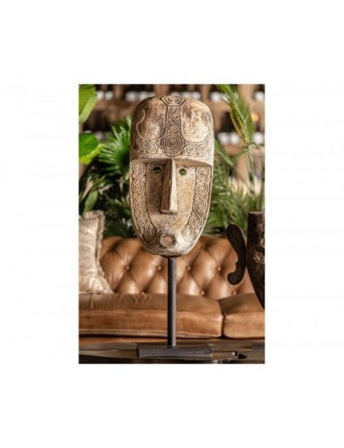 Figura Decorativa Madera Tropical 24x30x91 Estilo Étnico - 5