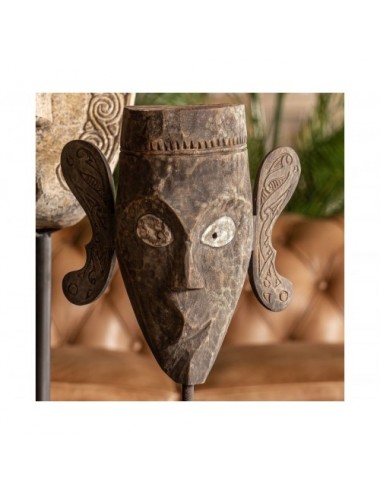 Figura Decorativa Madera Tropical 20x30x42 Estilo Étnico - 3