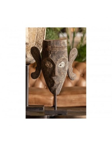 Figura Decorativa Madera Tropical 20x30x42 Estilo Étnico - 4