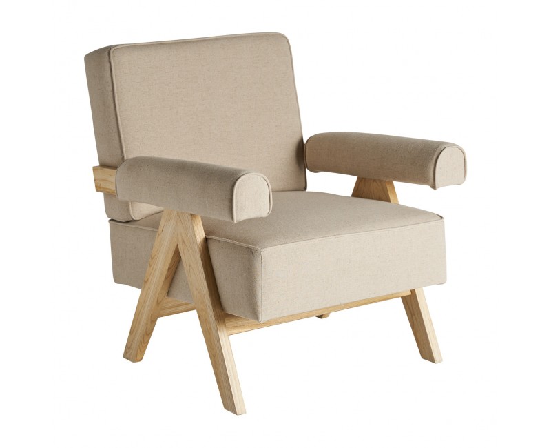 Sillón Jonen Madera De Olmo 75x80x83 Estilo Colonial - 1