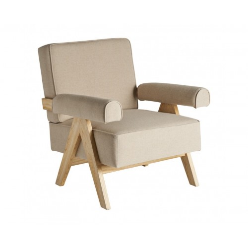 Sillón Jonen Madera De Olmo 75x80x83 Estilo Colonial - 1