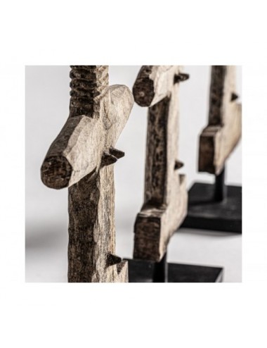 Figura Decorativa Madera Tropical 29x12x61 Estilo Étnico - 4