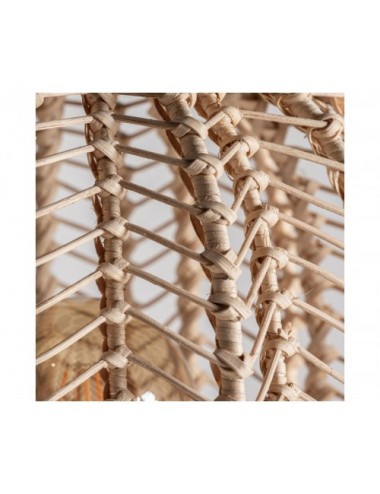 Lámpara De Pie Plissé Rattan Hierro 40x40x150 Estilo Nórdico - 3