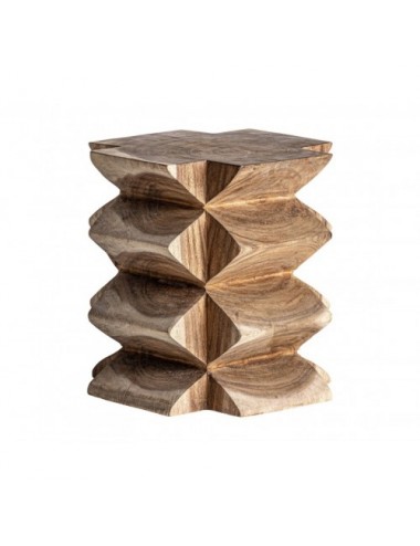 Mesa Auxiliar Sakalli Madera Suar 40x40x50 Estilo Étnico - 1