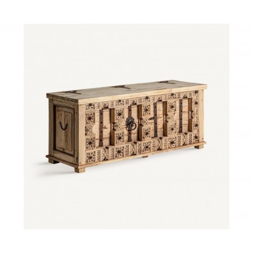 Mueble Tv Phalodi Madera De Mango 171x53x63 Estilo Étnico - 1