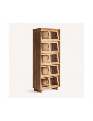 Vitrina Backlyn Madera De Teka Reciclada 85x46x211 Estilo Nórdico - 1