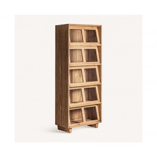 Vitrina Backlyn Madera De Teka Reciclada 85x46x211 Estilo Nórdico - 1