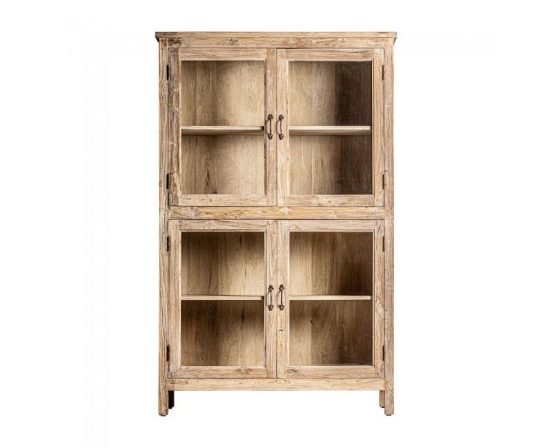 Vitrina Carrik Madera De Mango Reciclada 126x44x198 Estilo Colonial - 1