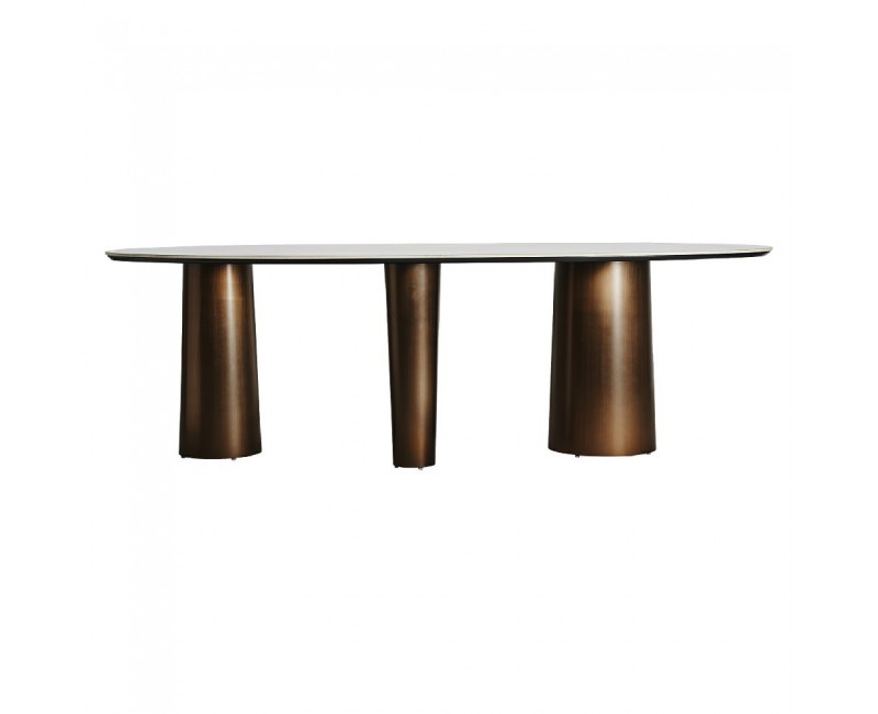 Mesa Comedor Laggan Acero 240x105x76 Estilo Art Deco - 1