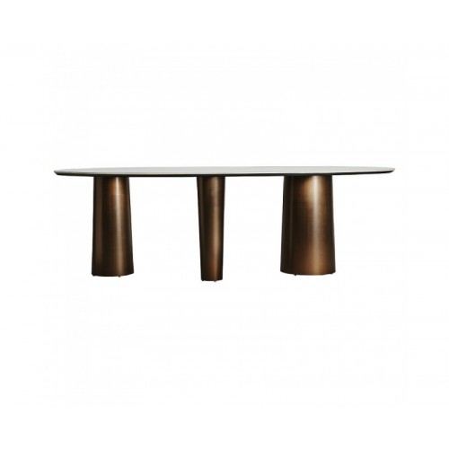 Mesa Comedor Laggan Acero 240x105x76 Estilo Art Deco - 1