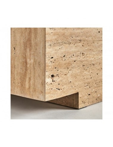 Mesa De Centro Norddal Travertino 96x56x30 Estilo Art Deco - 6